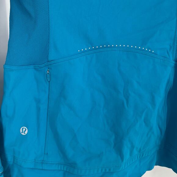 Lululemon Far and Free Full Zip Jacket Hooded Hawaiian Blue Teal Women's Size 6 - Picture 11 of 15